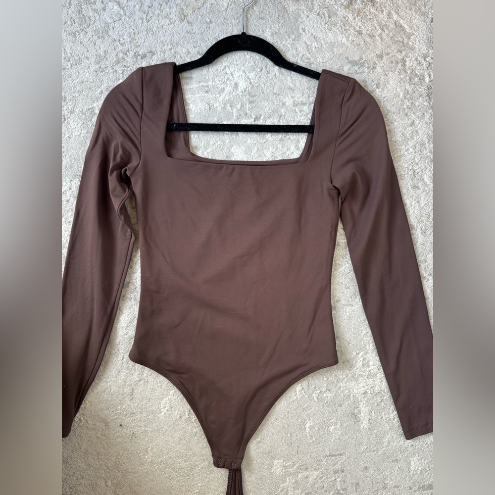 Babaton Chocolate Long Sleeve Bodysuit